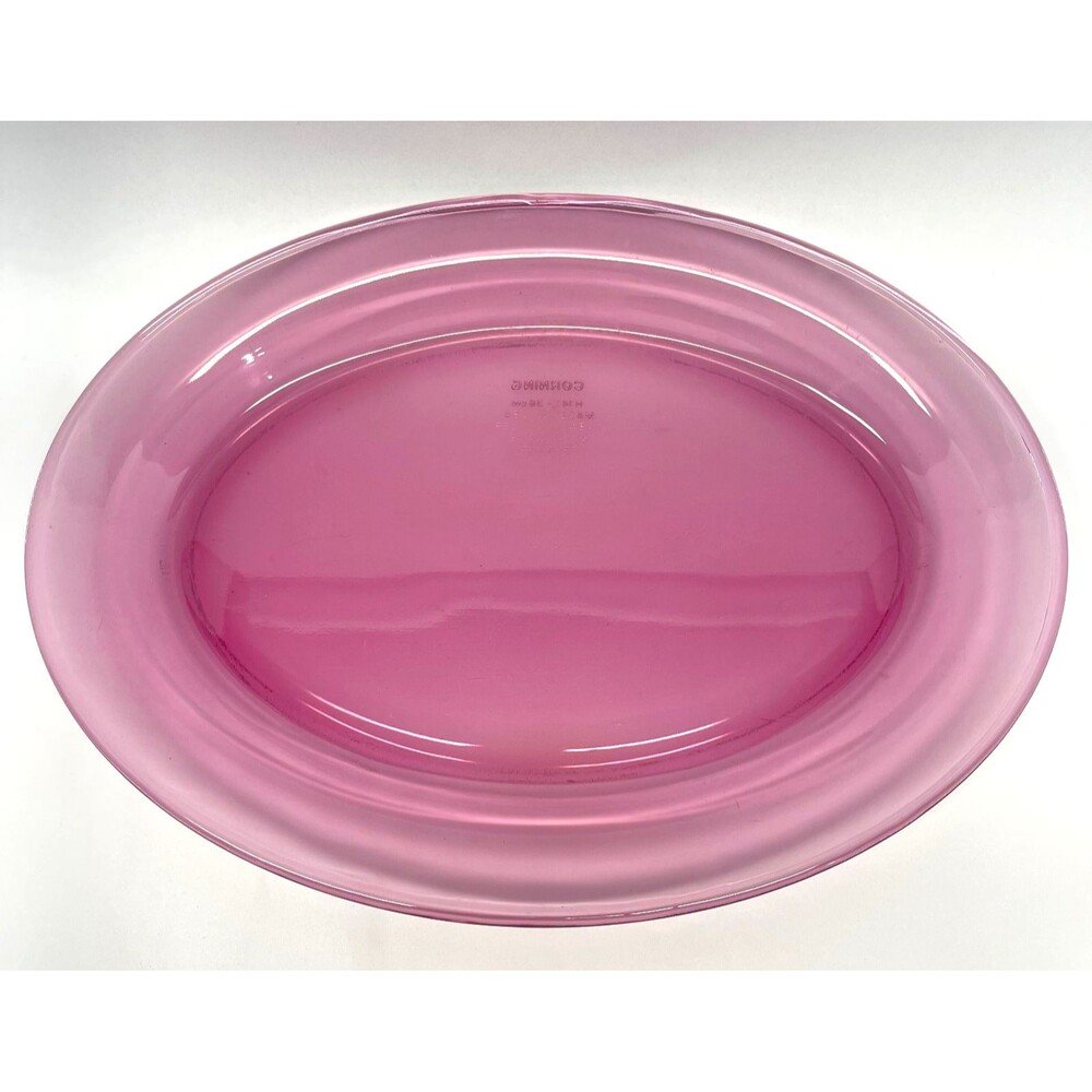 Vintage Corning Visions Cranberry Purple H-14 Oval Glass Serving Platter USA
